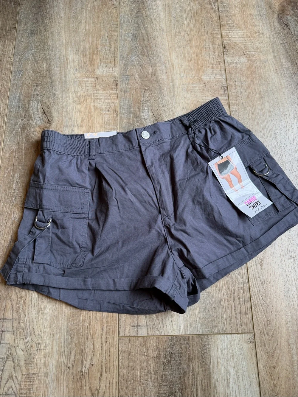 Vanilla Star Men's Charcoal Cargo Shorts